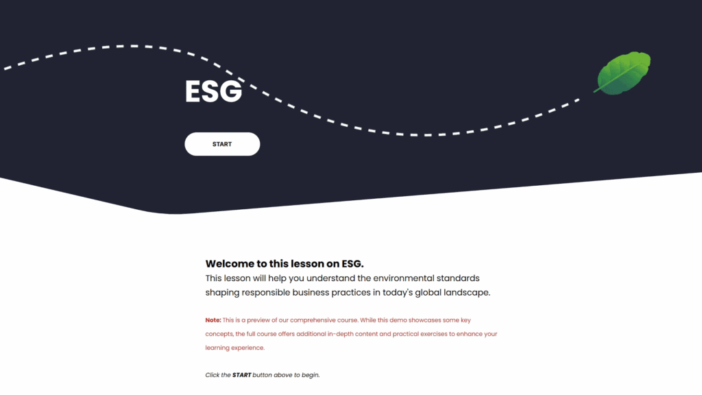 ESG Course demo showreel
